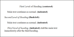 Examples of second level headinh. Essay Basics Format A Paper In Apa Style Owlcation