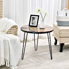 Mirrored large table round dining living room kitchen foyer office hallway 60. Reclaimed Wood Large Round Side Table Coffee Table Entryway Table Wellandstore
