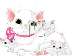 Cute kittens kittens playing kitten cartoon kitten images owning a cat yarn ball little critter all about cats domestic cat. Iclipart Com Royalty Free Clipart Image Of A Mother Cat And Kittens Kitten Images Kitten Drawing Kitten Cartoon