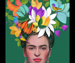 Downloadable Digital Image, Downloadable Kahlo portrait, Kahlo print; Kahlo  art; Mexican folk art, Modern Room decor, Frida