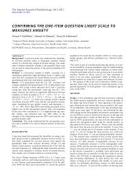Pdf Confirming The One Item Question Likert Scale To Measure Anxiety