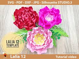 Download Lalia 12 Paper Flower Rose Templates Graphic By Lasquare Info Creative Fabrica SVG Cut Files