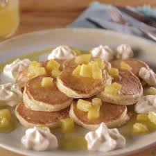 Silver Dollar Tropical Pancakes With Mascarpone Whipped Cream Recipe Food Network Recipes Food Network Pancakes Recipes With Whipping Cream