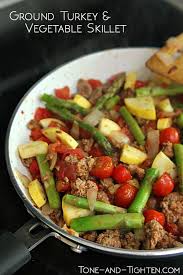 Healthy Protein Packed Ground Turkey And Vegetable Skillet You Make In One Pan Turkey Vegetables Healthy Ground Turkey Healthy Vegetables