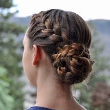 Braids Hairstyles On Instagram French Braid Into A Braid Wrapped Messy Bun On Myself Today Braided Bun Hairstyles French Braid Hairstyles Bun Hairstyles