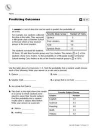 Multiplication, division, fractions, and logic games that boost third grade math skills. Predicting Outcomes Math Lesson Plans Worksheets