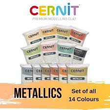 Cernit Metallic Polymer Clay Set Of All 14 Colours X 56g