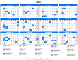 2040 Calendar