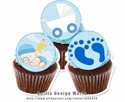 Si estás planeando tu baby shower, ¡atenta a estas ideas! 24 Boy Baby Shower Edible Cake Topper Wafer Rice Paper Cake Cupcake Cookie Topper Decoration Birthday Baby Shower Cake Supply Cake Decorating Supplies Aliexpress