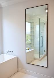 Bathroom Modern Bathroom Tub Polished Chrome Faucet Full Length Mirror Full Length Mirror In Bathroom Modern Bathroom Modern Bathroom Mirrors