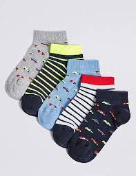 Marks And Spencer 5 Pairs Of Trainer Liner Socks 3 16 Years Socks Boys Socks Kids Socks