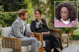 Prince harry, left, and meghan, duchess of sussex, in conversation with oprah winfrey. Muux Xco36kfgm