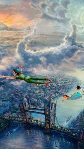 Wall Paper Iphone Disney Peter Pan 56 Ideas Kinkade Disney Peter Pan Disney Thomas Kinkade Disney