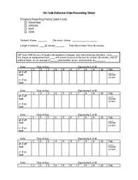 Data Collection For Time On Task Worksheets Teaching