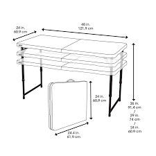 Amazon Com Lifetime 4428 Height Adjustable Craft Camping And Utility Folding Table 4 Ft White Garden Outdo Folding Table Portable Storage Modern Shelving