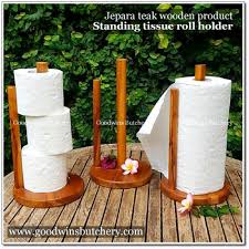 Personal protection and sanitizing stations. Jepara Teak Wooden Standing Tissue Holder Diameter 17cm Height 30cm Weight 480g
