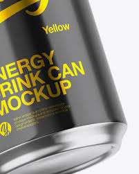 Metallic Can W Glossy Finish Mockup In Can Mockups On Yellow Images Object Mockups