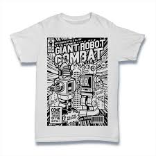 giant robot combat t shirt comics kids mens s 3xl men women unisex fashion tshirt black interesting t shirts t shirt buy online from