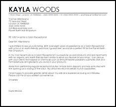 Salon Receptionist Cover Letter Sample Cover Letter Templates Examples