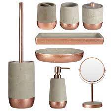 A wide variety of copper bathroom accessories options are available. Neptune Bathroom Accessories Copper Concrete Soap Dispenser Holder Jar Tray Bath Accessory Sets Home Garden