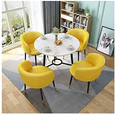 Zcxbhd Dining Table And Chairs Set Of 5 Wooden Dining Table And Metal Legs Combination Durable 4 Wooden Dining Tables Blue Dining Chair Dining Table Chairs