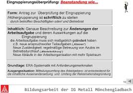 Anordnung von überstunden ohne zustimmung des betriebsrats. Reklamation Der Eingruppierung Bildungsarbeit Der Ig Metall Monchengladbachm Pdf Free Download