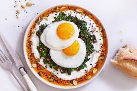 Chile Oil Fried Eggs With Greens And Yogurt Recipe Nyt Cooking