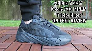 This model is made using algae harvesting. Adidas Yeezy Boost 700 Mnvn Triple Black On Feet Review Youtube