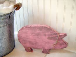 Pink Wooden Pig Distressed Shabby Cottage Chic Rustic Farmhouse Animal Bathroom Decor 17 95 Via Etsy Shabby Chic Bathroom Animal Bathroom Decor Pig Decor