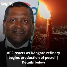 The new Dangote refinery begins production of petrol