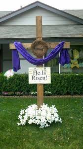 Find over 100+ of the best free easter cross images. He Has Risen Eastercrafts Easter Crafts Church Easter Decorations Outdoor Easter Yard Decorations Easter Decorations Christian