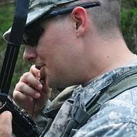 U.S. Marine Corps recruits Jacob Pier, 19, left, and