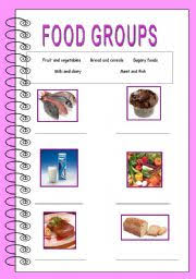 Processed foods contain fats, sugars and chemicals. Food Groups Esl Worksheet By Anuska8