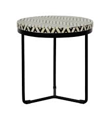 Maybe you would like to learn more about one of these? Fenton Fenton Bone Inlay Round Black Side Table Thin Zigzag