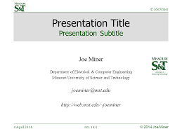 Designed with input from leading tech industry advisors, the master of engineering in computer science at cornell tech offers a. Joe Miner Presentation Title Presentation Subtitle Joe Miner Department Of Electrical Computer Engineering Missouri University Of Science And Technology Ppt Download