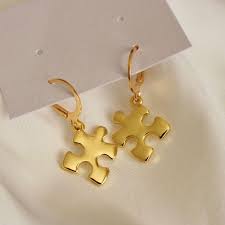 18k gold plated puzzle pieces, gold puzzle charms, real gold autism pendants, golden kid jewelry, autistic gifts, #68n creativeaddictionco 5 out of 5 stars (3,947) $ 8.00 free shipping Gold Puzzle Piece Earrings The Custom Movement