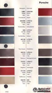 Porsche Paint Chart Color Reference