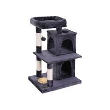 Cat tower with hammock a hammock on the cat tree is an essential part for your cat furniture if they love to relax. Small Gray Cat Tree Cat Tree Feandrea By Songmics