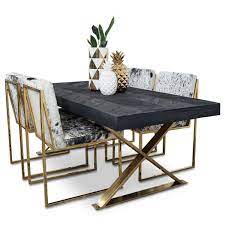Bordeaux Dining Table With Brass X Legs Modern Dining Room Luxury Dining Modern Dining Table