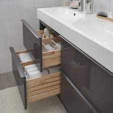 The godmorgon line of bathroom cabinets was designed to be a component based system allowing you to mix and match. Godmorgon Braviken Waschbeckenschr 4 Schubl Hochglanz Grau Brogrund Mischbatterie Ikea Osterreich