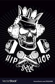 Hip Hop Poster With Skull Gangster Rap Vector Print Music Party Background Retro Style Tattoo Download A Free Pr Hip Hop Poster Hip Hop Dancer Gangster Rap