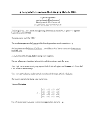  invers matriks 3×3 dan spl 3 variabel metode obe. 4 Langkah Determinan Matriks 4x4 Metode Obe