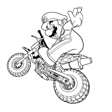 Leuk Voor Kids Kleurplaatmario Op Zijn Crossmotor Super Mario Coloring Pages Mario Coloring Pages Cartoon Coloring Pages
