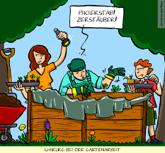 Chirurg Bei Gartenarbeit Von Leopold Maurer Natur Cartoon Toonpool