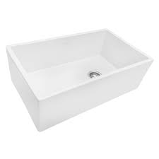 The attractive, smooth glaze is easy to clean. 30 Inch Fireclay Farmhouse Offset Drain Kitchen Sink Single Bowl White Right Drain Ruvati Usa