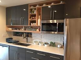 subway tile backsplash with dark grout ikea high gloss gray cabinets cuisine deco