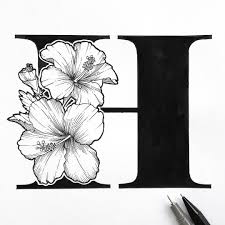 H For Hibiscus This Is The National Flower Of My Nation I Love Malaysia What Flower Should I Draw For The Letter I Lettering Flower Drawing Art Pens