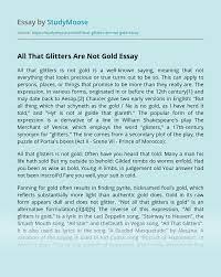 When she gets there she knows, if the stores are all closed. All That Glitters Are Not Gold Free Essay Example