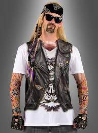 Die gruseligsten rockstar kostüm für kinder für schaurige horrorfeten finden sie in dieser kategorie großer auswahl und zu günstigen preisen! Tattoo Biker Rocker Metal Shirt With Tattoo Sleeves