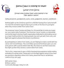They can be sent to family members and friends, members of the community, and even corporations and businesses. Santa Letters To Help The American Cancer Society